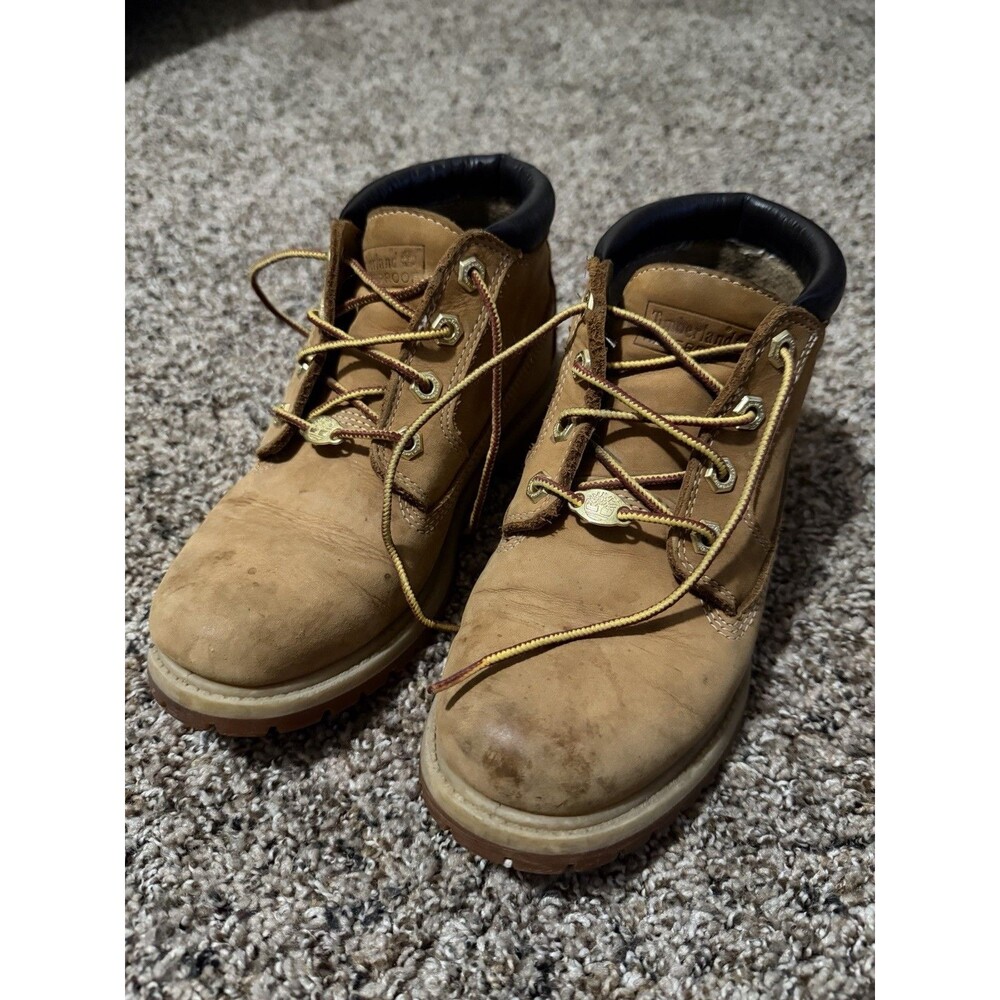 Timberland Waterproof Leather Chukka Ankle Boots Wheat Nubuck Women’s 7
